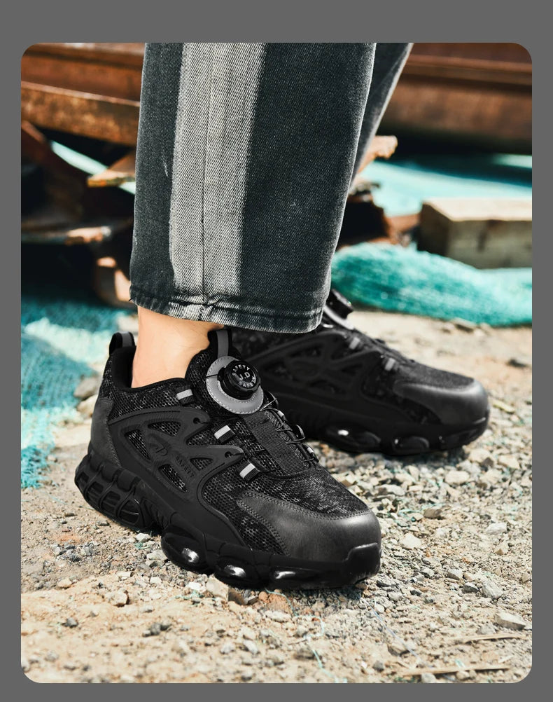 Men's Military Tactical Boots Army Boots Men Side Zipper Military Boots Men Anti-Slip Ankle Boots Work Safety Shoes Hiking Shoe