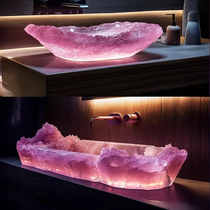 Resin dream crystal stone wash basin custom sales office model room bathroom single basin art table basin - Kimlud