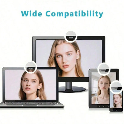 1pc Portable LED Selfie Light, USB Rechargeable Clip-On Ring Lamp With Adjustable 3-Level Brightness, Compact Travel Gadget