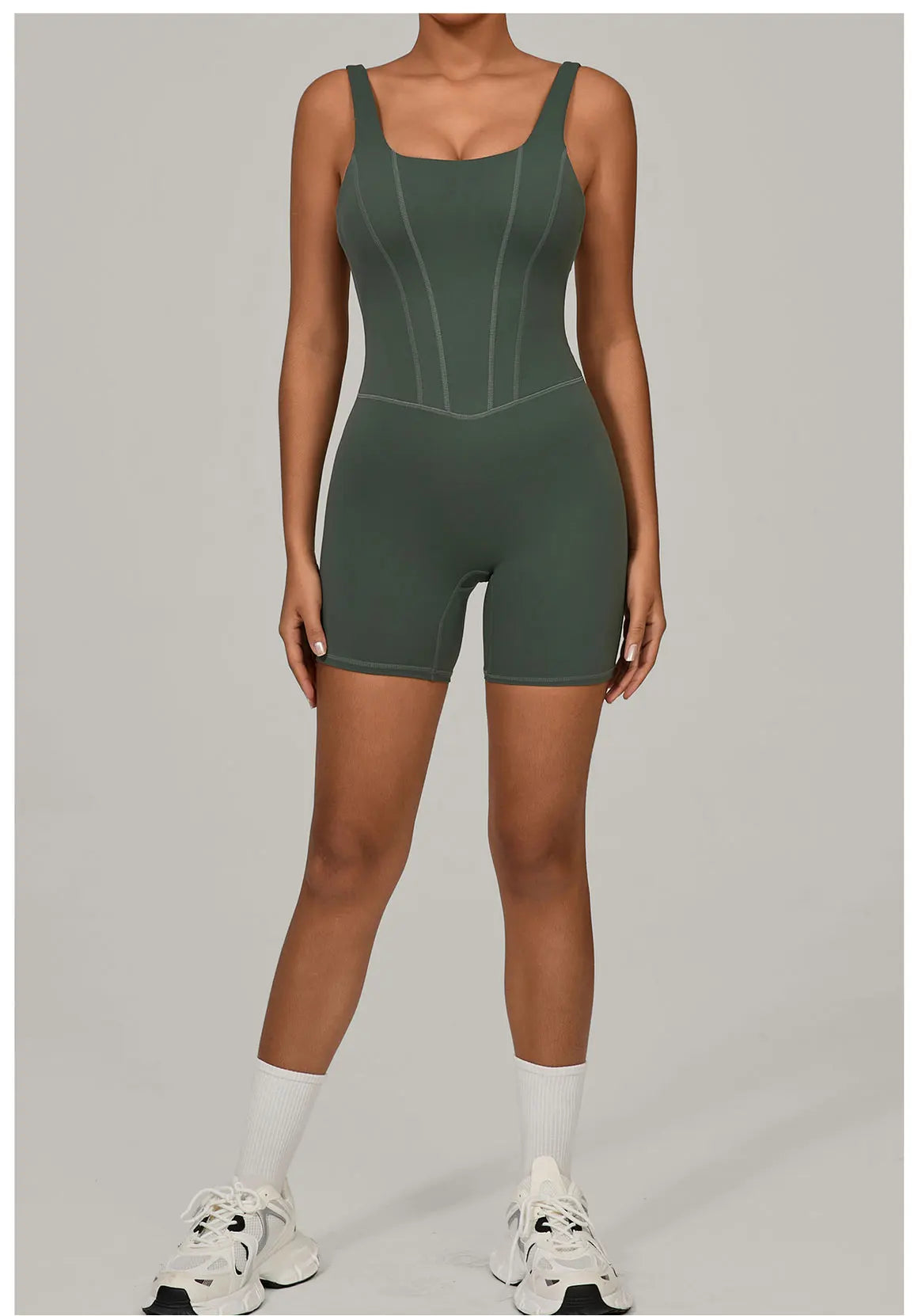 Women's Sports Suit Adjustable Shoulder Strap Jumpsuit One Piece Halter Sleeveless Bodysuit Short Jumpsuits Push Up Sportswear