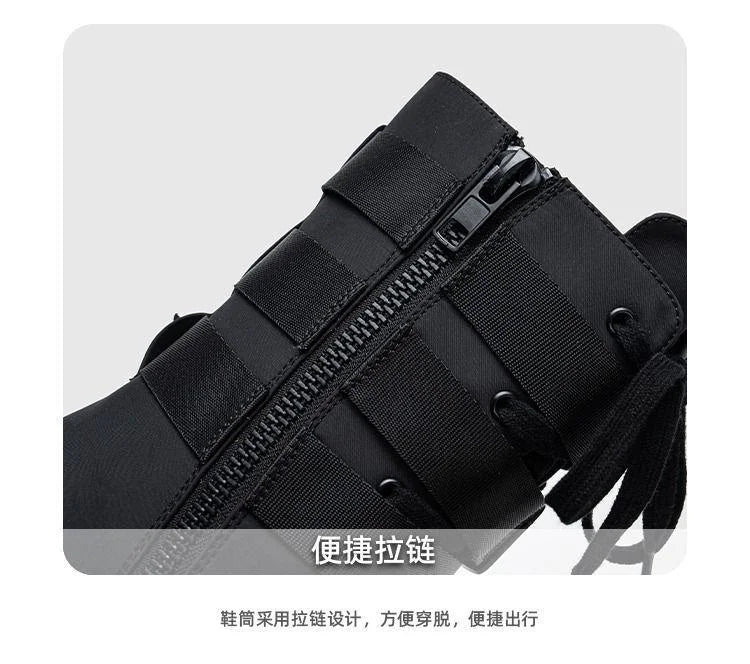 Women Ankle Booties Autumn Leather Chunky Shoes Woman High Platform Breathable Sneakers 9CM Thick Sole Wedges Motorcycles Boots