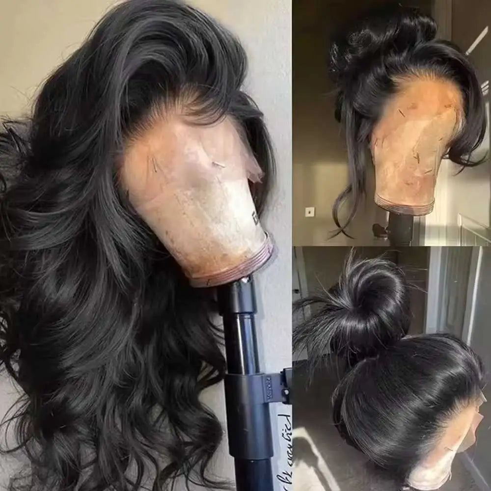 13x6 Lace Front Wigs Human Hair 250 Density Hd Body Wave Lace Frontal Human Hair Wigs For Women Glueless Pre Plucked Black Wig