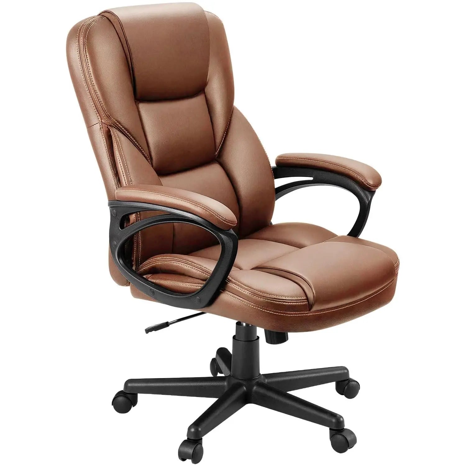 Office Executive Chair High Back Adjustable Managerial Home Desk Chair, Swivel Computer PU Leather Chair with,...