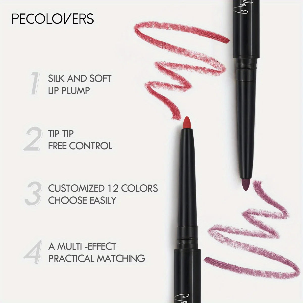 Long-Lasting Matte Lip Pencil - Waterproof, Smudge-Resistant, All Skin Types, Diverse Shades