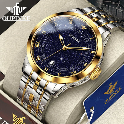 OUPINKE Original Automatic Mechanical Watch for Men Star Diamond Design Luminous Waterproof Men's Wristwatch Luxury...