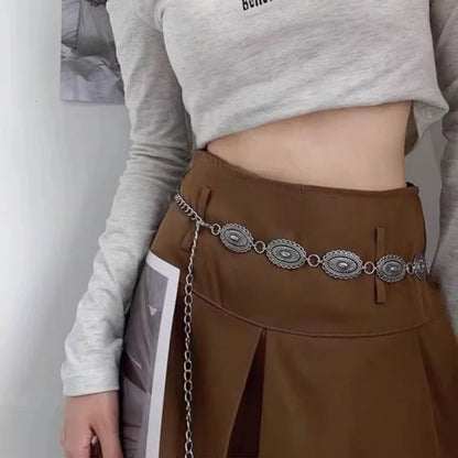 Ethnic Style Waist Chain Accessories Bohemia Versatile Belt Women's Dress High-end Waistband Retro Metal Star Sun Belly Chain - Kimlud