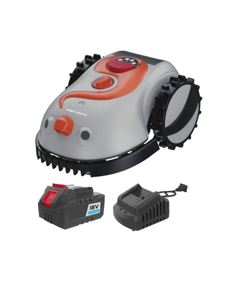 Cordless Lawnmower Robot Smart Grass Cutter Removable Battery 4.0Ah 200sqm Visual Sensor no Boundary Wire for Small Garden