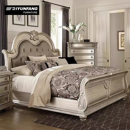Luxury Custom Size Solid Wood Hotel Bedroom Furniture Set Modern Design Queen/King Beds for Dubai & Qatar Hotels - Kimlud