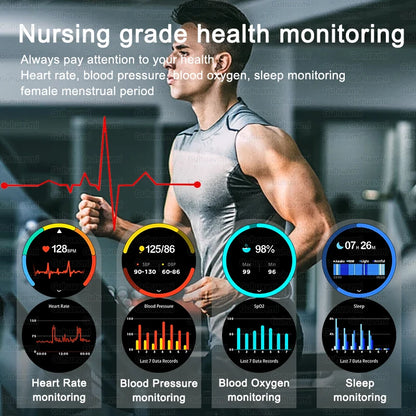 1.75''AMOLED Screen Smart Watch Men 10ATM Waterproof Compass GPS Smartwatch Bluetooth Call 1000mAh Large Battery Sports Bracelet