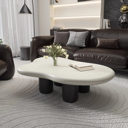 New European Style Living Room Furniture Irregular Coffee Table Brown Solid Wood Creative Cloud Coffee Table - Kimlud