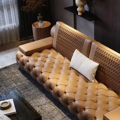 Armrest Large Filler Sofas European Brown Wood Modern Floor Salon Couch Recliner Luxury Nordic Divano Soggiorno Home Furniture - Kimlud