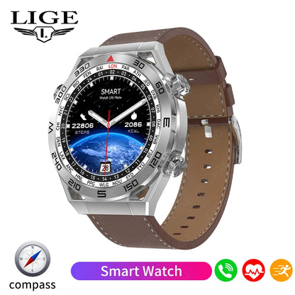 LIGE New NFC Smart Watch Men GPS Tracker Sport Fitness Men Watch For Android IOS Wireless Call ECG+PPG Health Monitor Smartwatch
