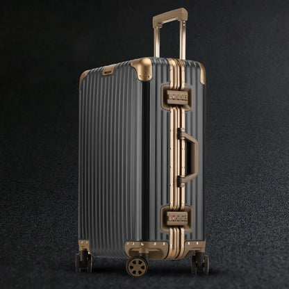 100% Aluminum Suitcase Cabin 20/26/30 inch TSA Customs Lock Aluminum Carry on Luggage Metal Hard Trolley Case Travel Suitcases
