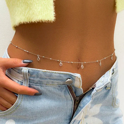 New Fashion Sexy Double Layer Pearl Chain for Women Waist Bead Belly Chain Belly Belt Summer Beach Body Jewelry Festival Gifts - Kimlud