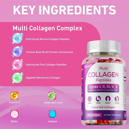 Collagen Peptides - Nourishes The Skin, Slows Down Aging, Promotes Healthy Hair, Strong Nails, and Improves Intestinal Digestion