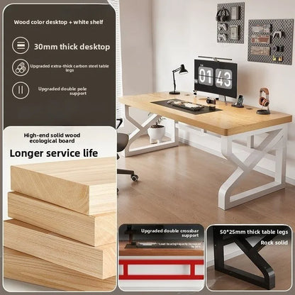 Heavy Duty 30MM Thick Solid Wood Computer Desk Ergonomic Office Desk Study Table Home Office Furniture Writing Desk Gaming - Kimlud
