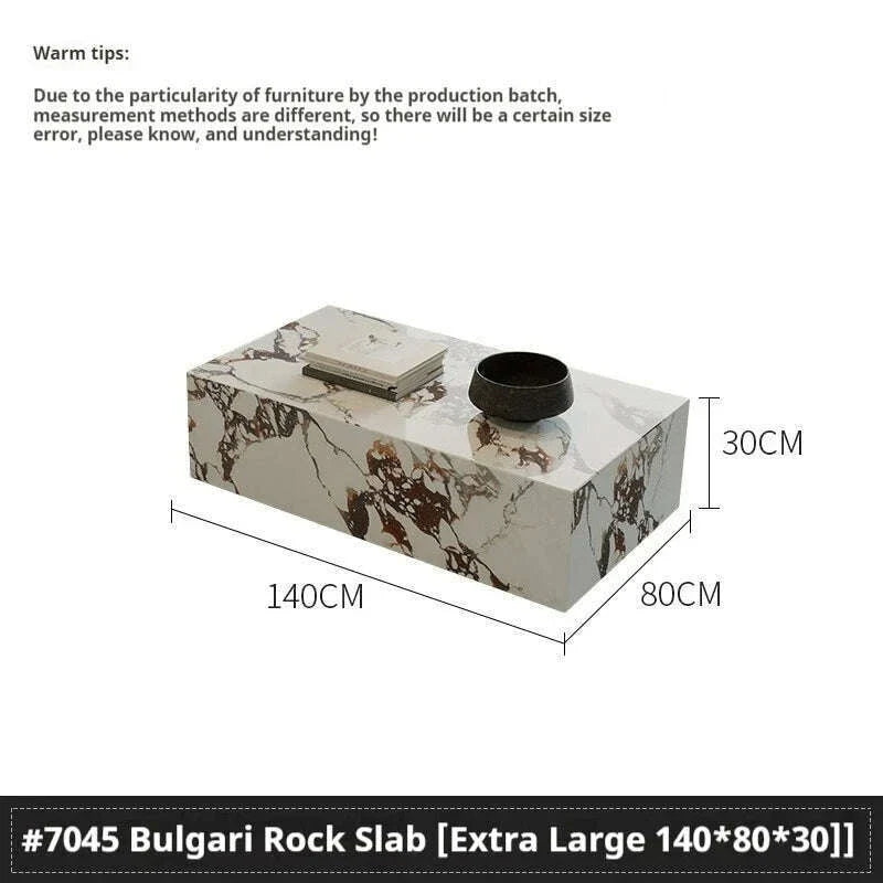 Luxury Stone Coffee Table, Nordic French Retro Design, Compact Corner Table Set for Small Space Living Room, High-End Side Table