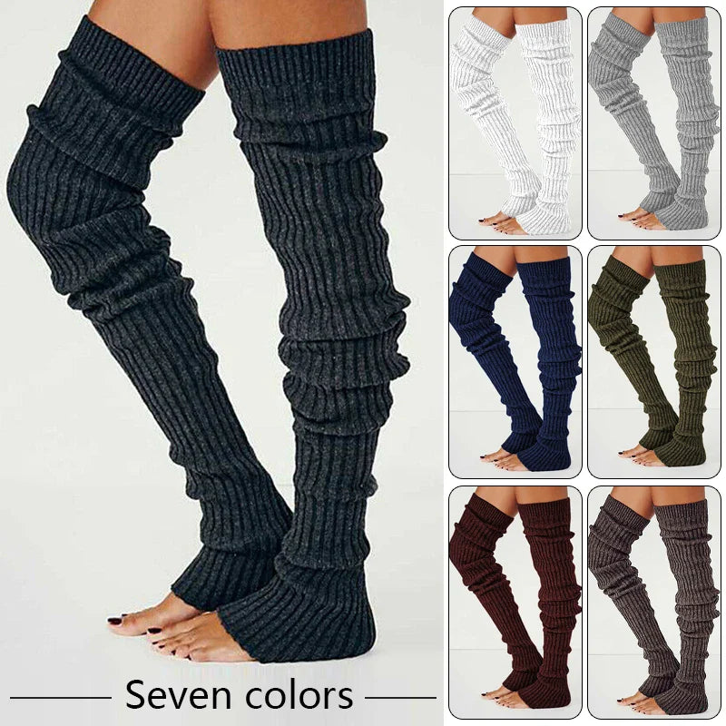 Anime Gothic Lolita Tights Knee Socks Cosplay Costumes Accessories Knitted Winter Women Yoga Long Leg Warmer Knee High Socks New