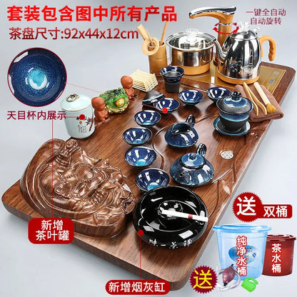 Luxury Rectangle Tea Tray Hospitality Ceremony Serving Accessories Drainage Tea Tray Chinese Kung Fu Bandejas Home...