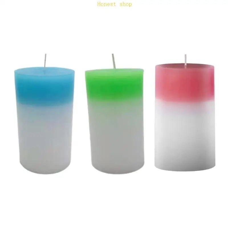 C9GA for Creative LED Color Changing Real Wax Wick Pillar Candles for Living Room Bedroom Bathroom Home Decoration