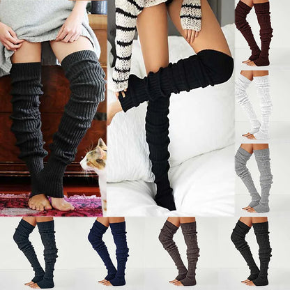 Anime Gothic Lolita Tights Knee Socks Cosplay Costumes Accessories Knitted Winter Women Yoga Long Leg Warmer Knee High Socks New