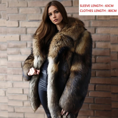 Natural Raccoon Fur Jacket With Collar Warm Winter Jackets For Women Real Fur Coat  High Quality Genuine Fur Outwear