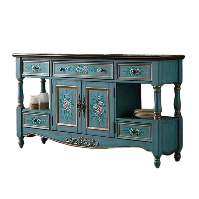 Side cabinet Solid wood American rural entrance cabinet Painted storage | Kimlud Mid Range Cabinet