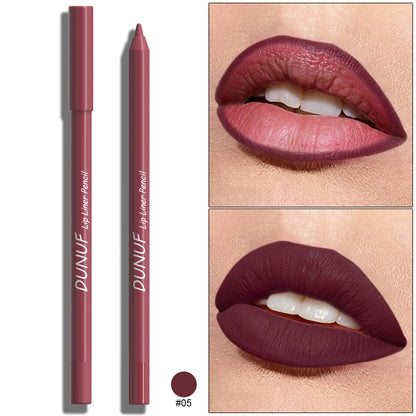Sexy Red Matte Lipstick Pencil Nude Brown Lip Liner Pencil Contour Tint Makeup Waterproof Rose Pink Crayon Lipliner Pen...