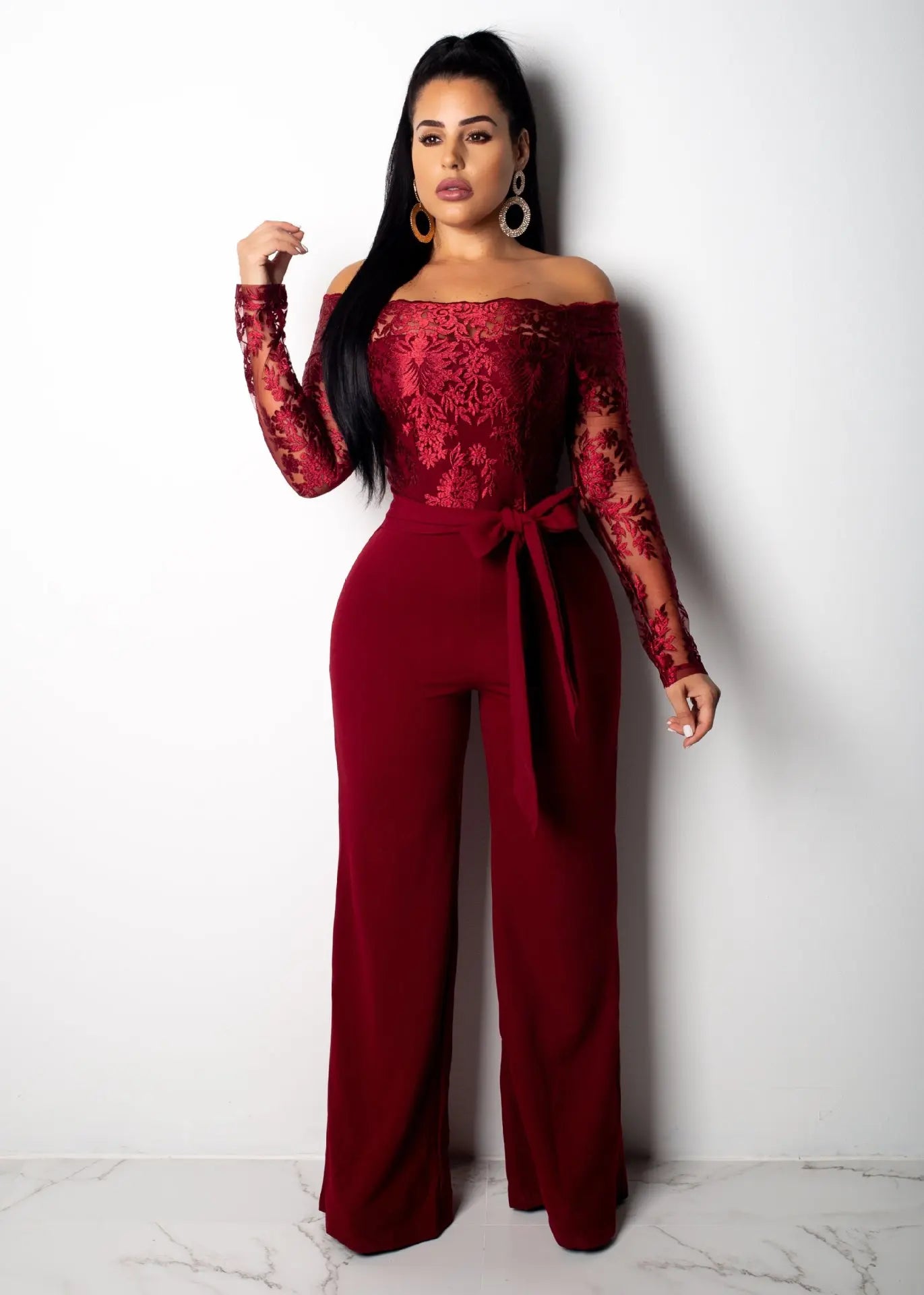 Elegant Lace Stitching Jumpsuit 2025 Summer Wide Leg Pants Romper Women Casual Office Playsuit Holiday Communting Overalls Mujer