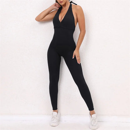 Fitness Jumpsuits Women Sports Bodysuit Scrunch Butt Romper Booty Leggings Push Up Yoga Pants Workout Clothing Gym Activewear