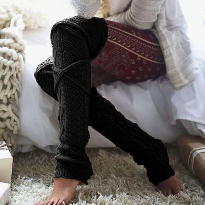 Leg Warmers Womens Gothic style Boots Y2k Accessory Winter Ankle Warm Thermal Ladies Wool above knee high Socks Female Gaiter