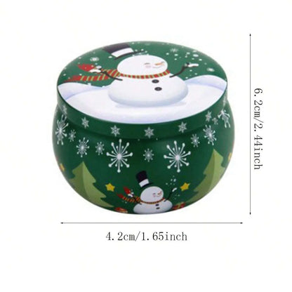 Christmas Atmosphere Aroma Candles Santa Claus Tin Box Plant Formula Aroma Candles Suitable for Bedroom and Living Room