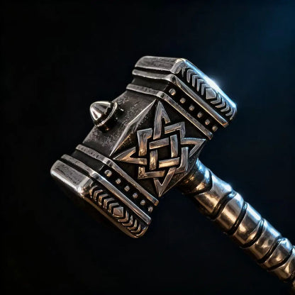 HNSP 316L Stainless Steel Norse Mythology Mjolnir Odin Rune Thor Hammer Pendant Necklace For Men Gift Viking Jewelry Accessories