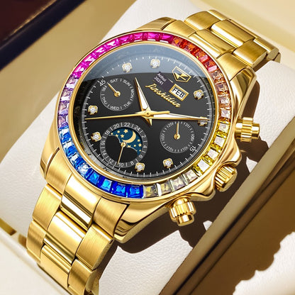 Black Water Ghost Swiss Certified Genuine Brand Watch Men Automatic Mechanical Watch Multi-Function Sun and Moon Phase Luminous Top Ten