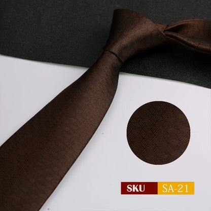 Luxury 8CM Mens Ties Necktie Solid Twill Stripes Plaids Ties For Man Groom Neck Tie For Business Party