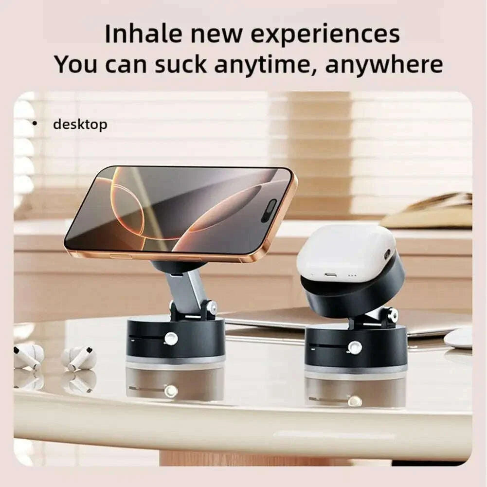 Double Sided Suction Cup Magnetic Phone Holder Lazy Multi-functional Foldable Storage Holder Vacuum Suction Phone Holder