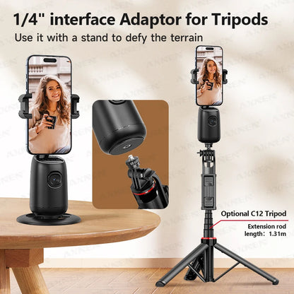 360°Rotating P05 AI Face Tracking Desktop Gimbal Stabilizer Intelligent Follow Shoot Gesture Control Cellphone Holder for iPhone