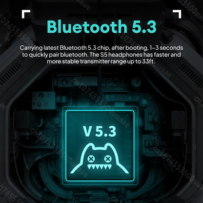 Zombie Cat S5 Bluetooth Headphone Touch Control Wireless Earphones ENC Noise Canceling Foldable Over Ear Headset Dual Connection