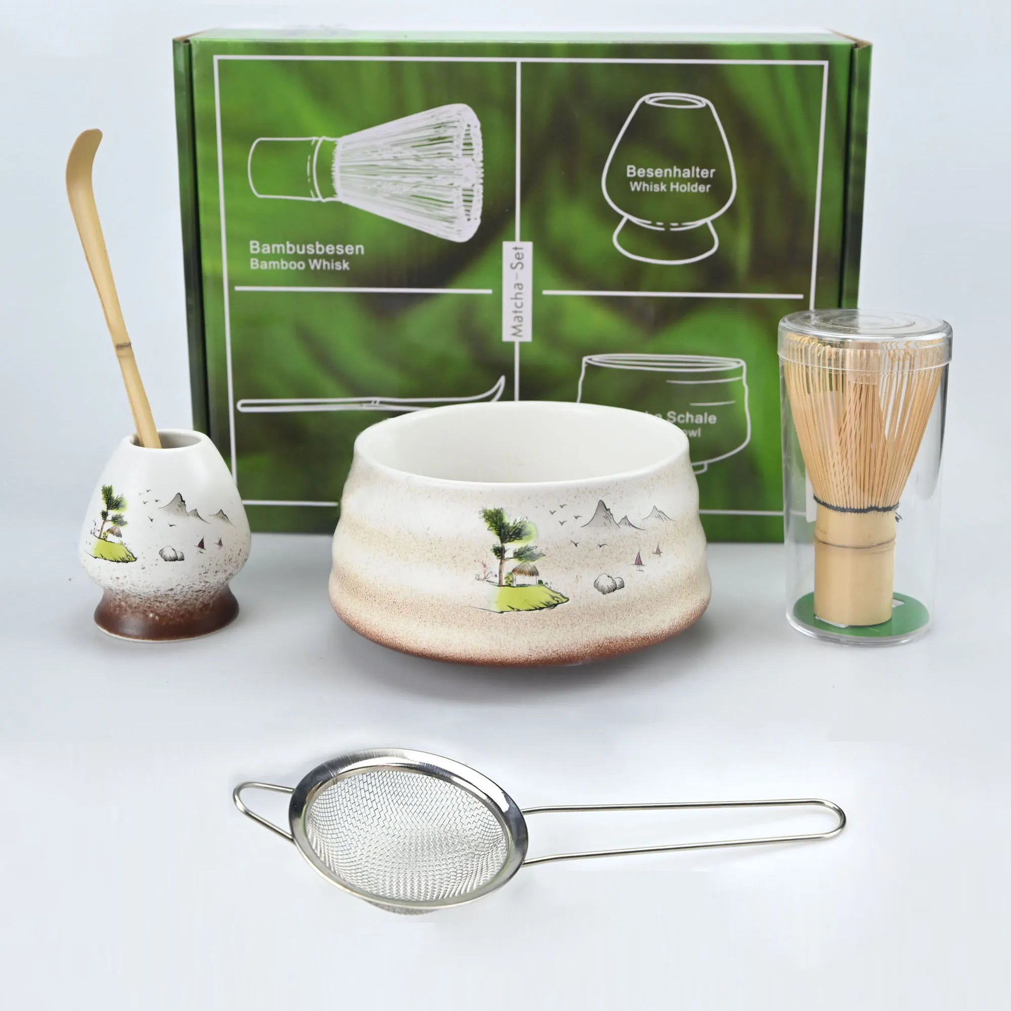 2pcs/4pcs/5pcs/set Japanese Style Matcha Tea Set With Tool Rack, Including Bowl, Whisk, Spoon, Great Gift For Ceremony