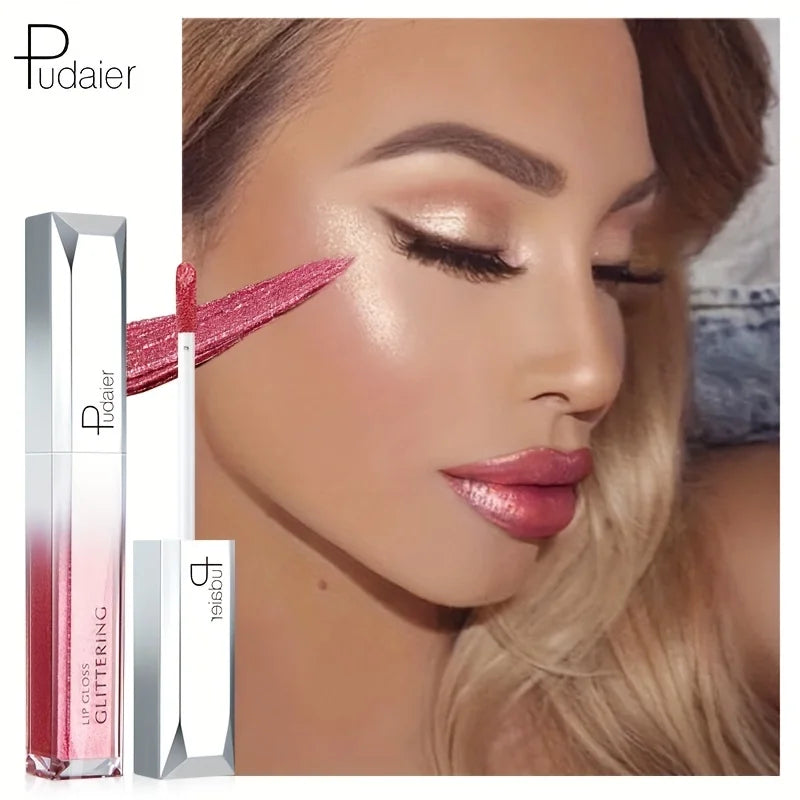 Sparkling Metallic Lip Gloss, Waterproof & Long-Lasting, Matte Lipstick Set, Non-Sticky, Party/Festival Makeup