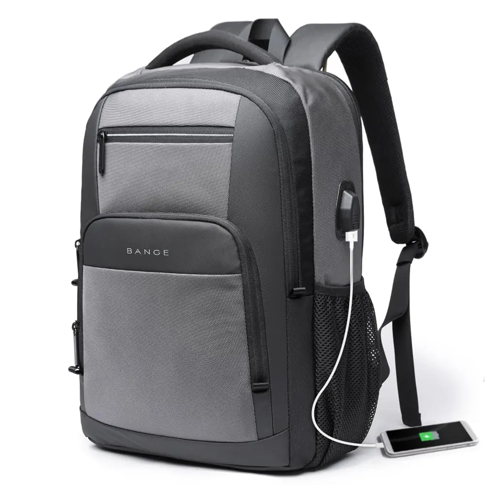 BANGE Lightweight 15.6 inch Laptop Backpack Waterproof USB Charge Port Multifunctional Travel Hiking School Bag Mochila for Men