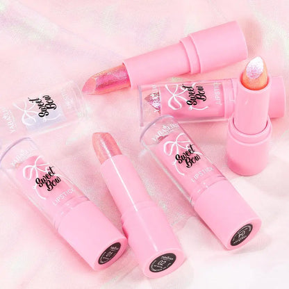 Metallic Pink Glitter Lipstick for Women, Long Lasting High Shine Diamond Nude Shimmer High Impact Full Coverage Sexy Lip Makeup