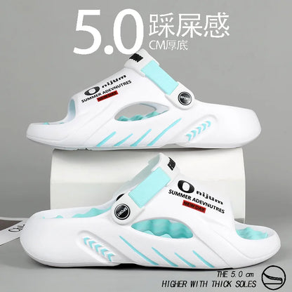 Comwarm New Men Massage Slippers Slides Indoor Outdoor Sandals Beach Casual Shoes Comfortable Sole Men's Slippers Big Size 38-47