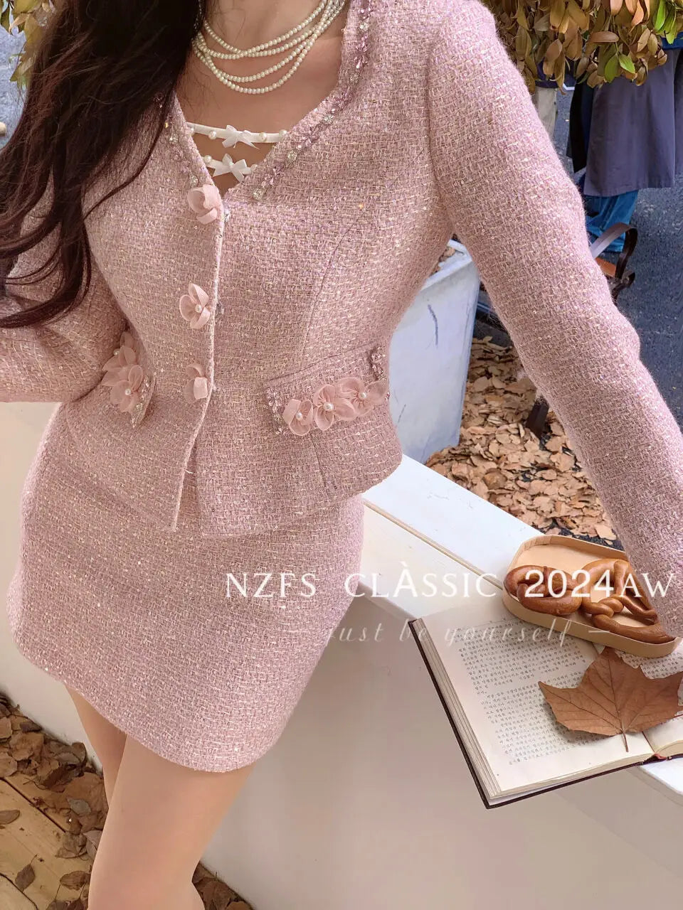 2024 autumn NEW Two Piece Set For Women Jacket Coat + short Skirt 2 piece sets women outfit conjuntos femininos elegantes