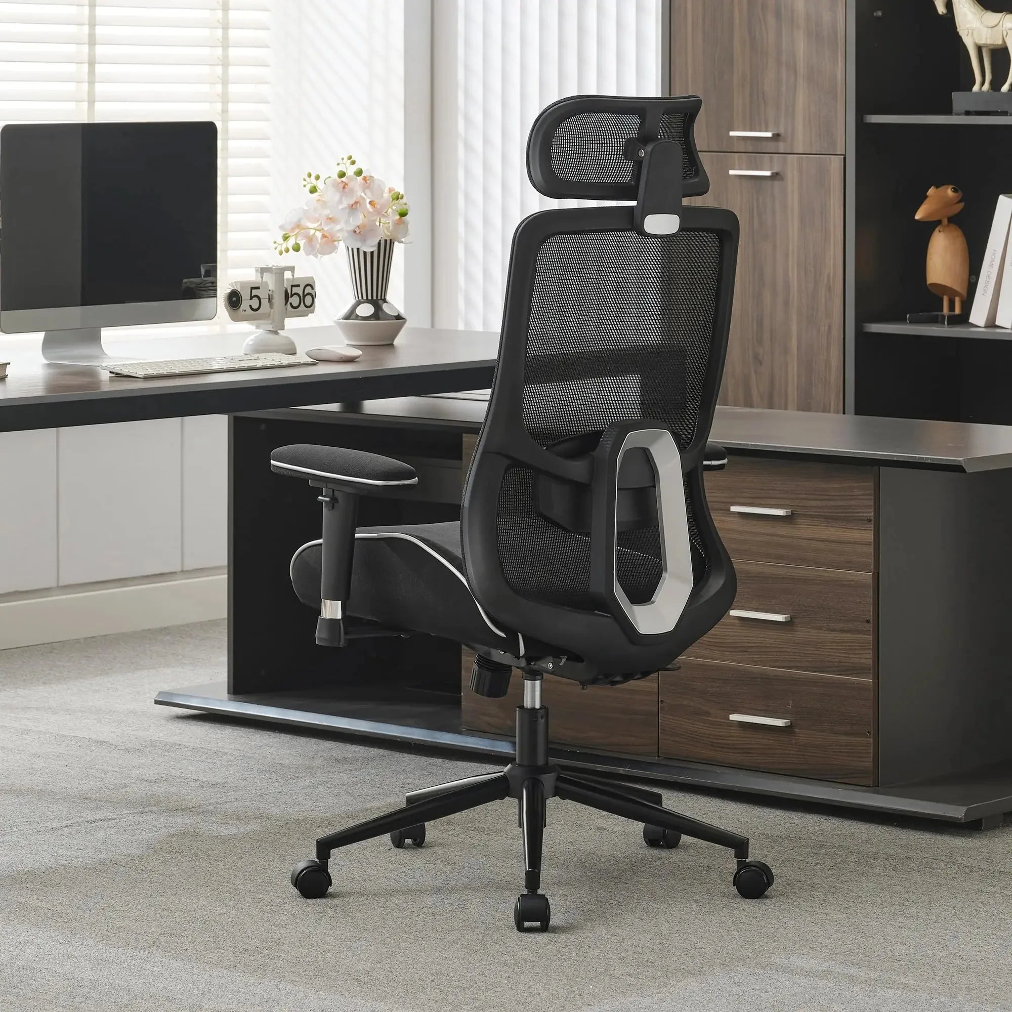 Free Shipping 400 LBS High Back Mesh Ergonomic Office Chair with 4.33inch Thicken Seat - Kimlud