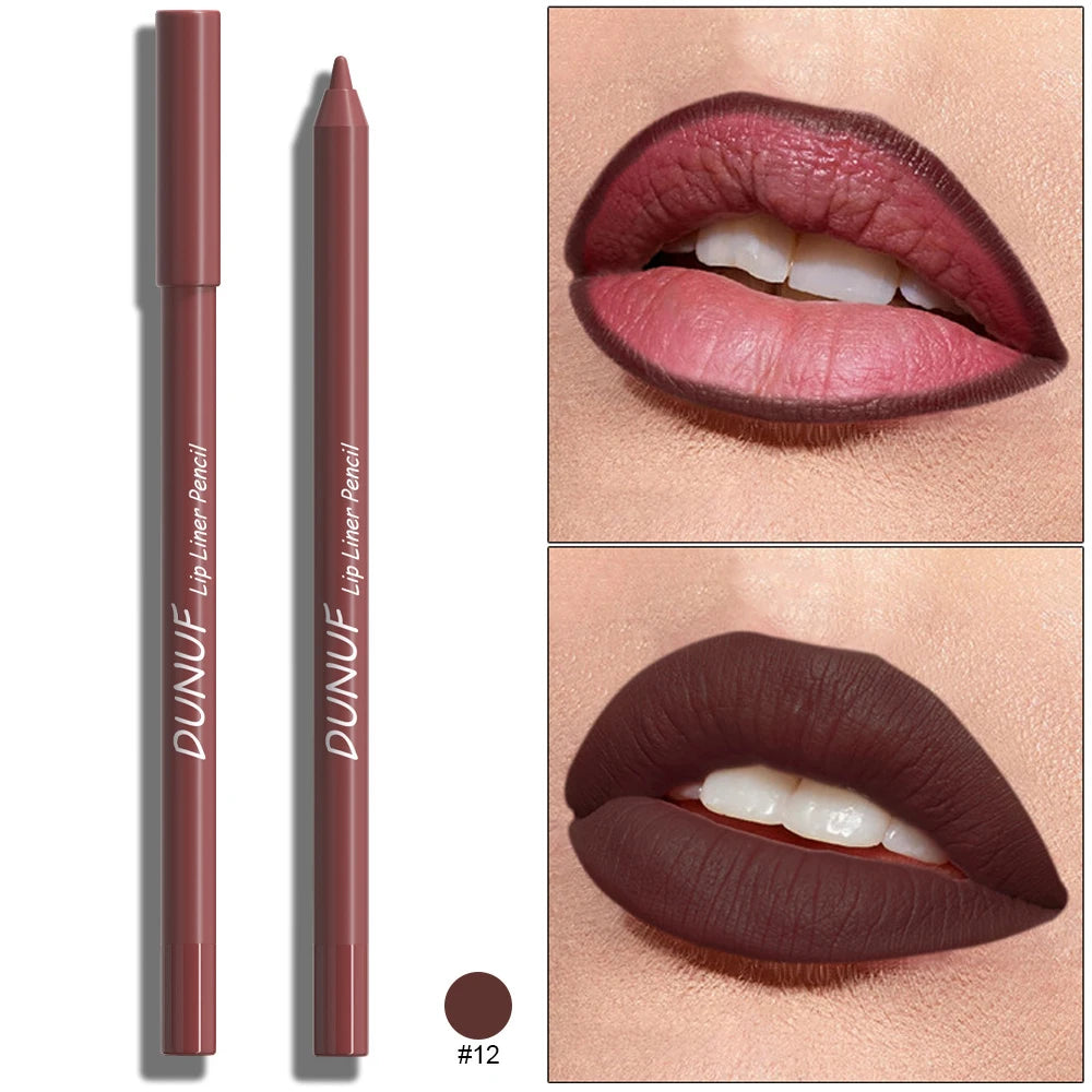 Sexy Red Matte Lipstick Pencil Nude Brown Lip Liner Pencil Contour Tint Makeup Waterproof Rose Pink Crayon Lipliner Pen...