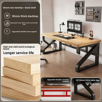 Heavy Duty 30MM Thick Solid Wood Computer Desk Ergonomic Office Desk Study Table Home Office Furniture Writing Desk Gaming - Kimlud