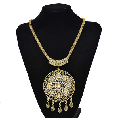 Gypsy Boehmian Hippie Collar Necklaces for Women Big Chunky Tibetan Silver Metal Necklace Festival Turkish Party Jewelry Gift