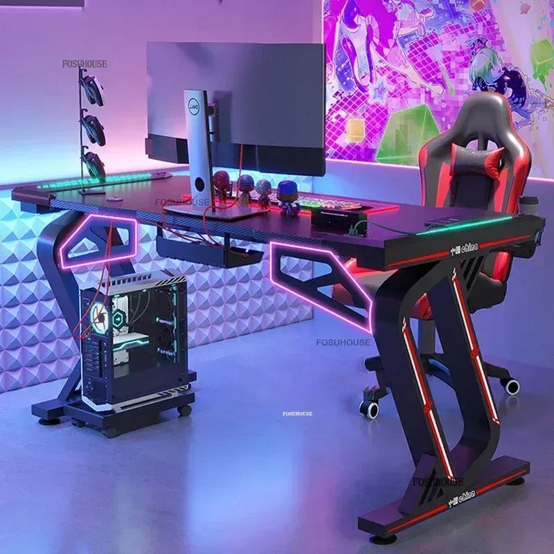 Home Double Computer Desks Internet Cafe Gaming Table Chair Nordic Office Furniture Wooden Study Desk Desktop Modern Office Desk