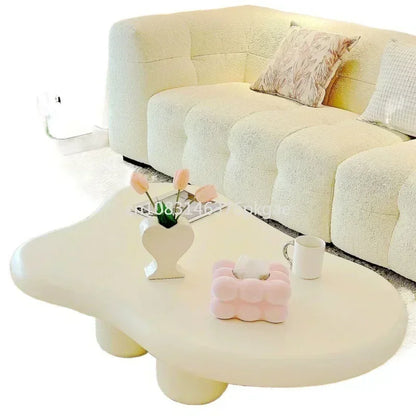 Cream Simple Modern Tea Coffee Table Clouds Tea Table House Lonely Wind Nordic Home Living Room Small Apartment Shaped Furniture - Kimlud